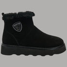 Blauer stivaletto da donna nero in camoscio
