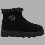 Blauer stivaletto da donna nero in camoscio