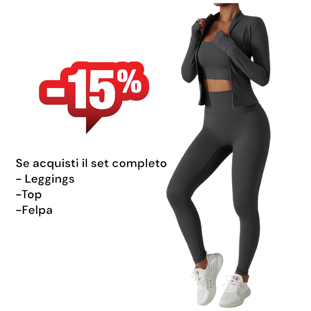 Sei G felpa grigia con zip traspirante fitness palestra SEIGS002 - Prodotti di Classe