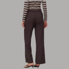 Vero Moda Pantaloni straight pant Texas marroni con pinces e tasche posteriori
