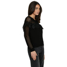 Relish maglia nera con inserti in rete LECITA RDA2502054028 Maglieria Relish