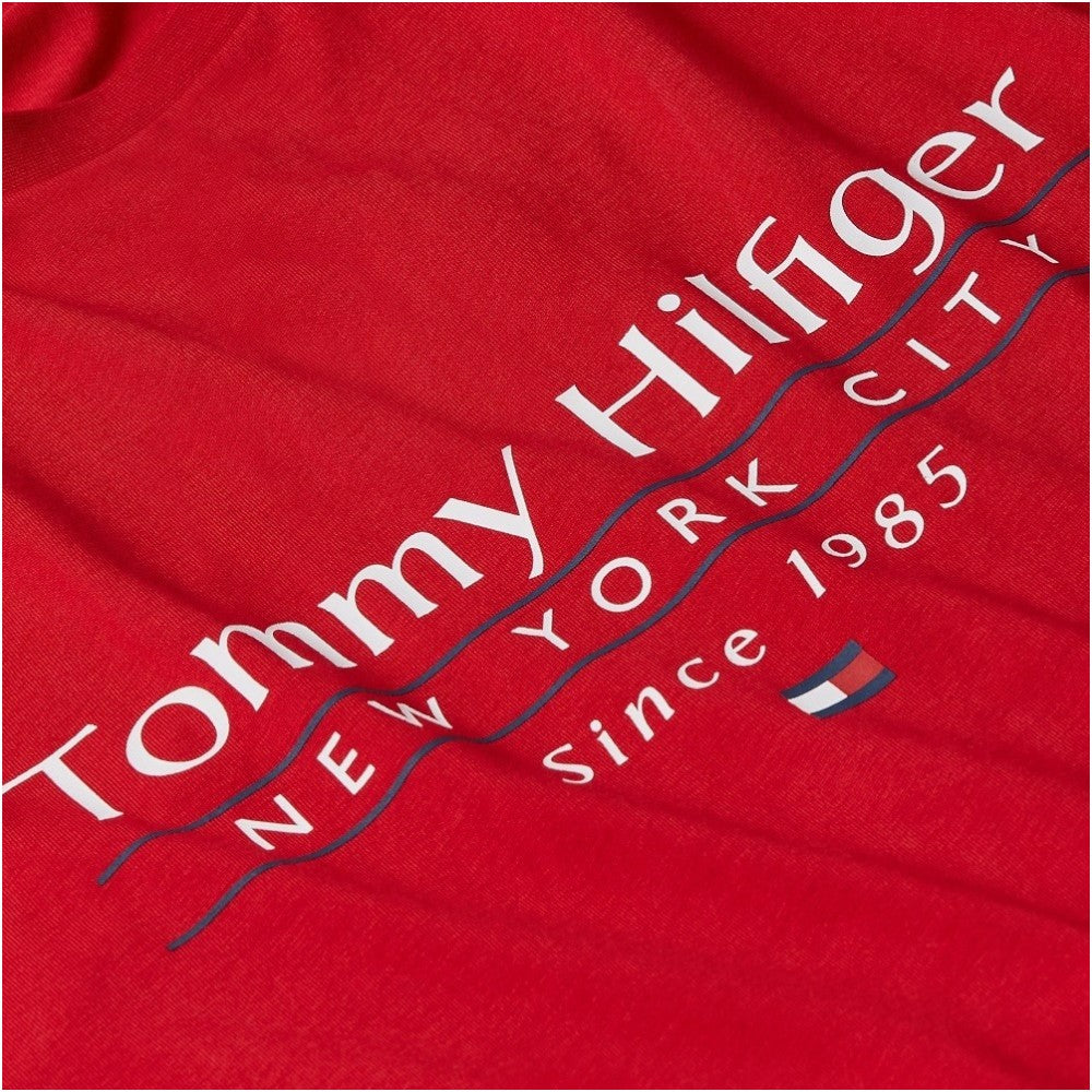 Tommy Hilfiger t-shirt rossa con stampa MW0MW38621XLD T-shirt Tommy Hilfiger