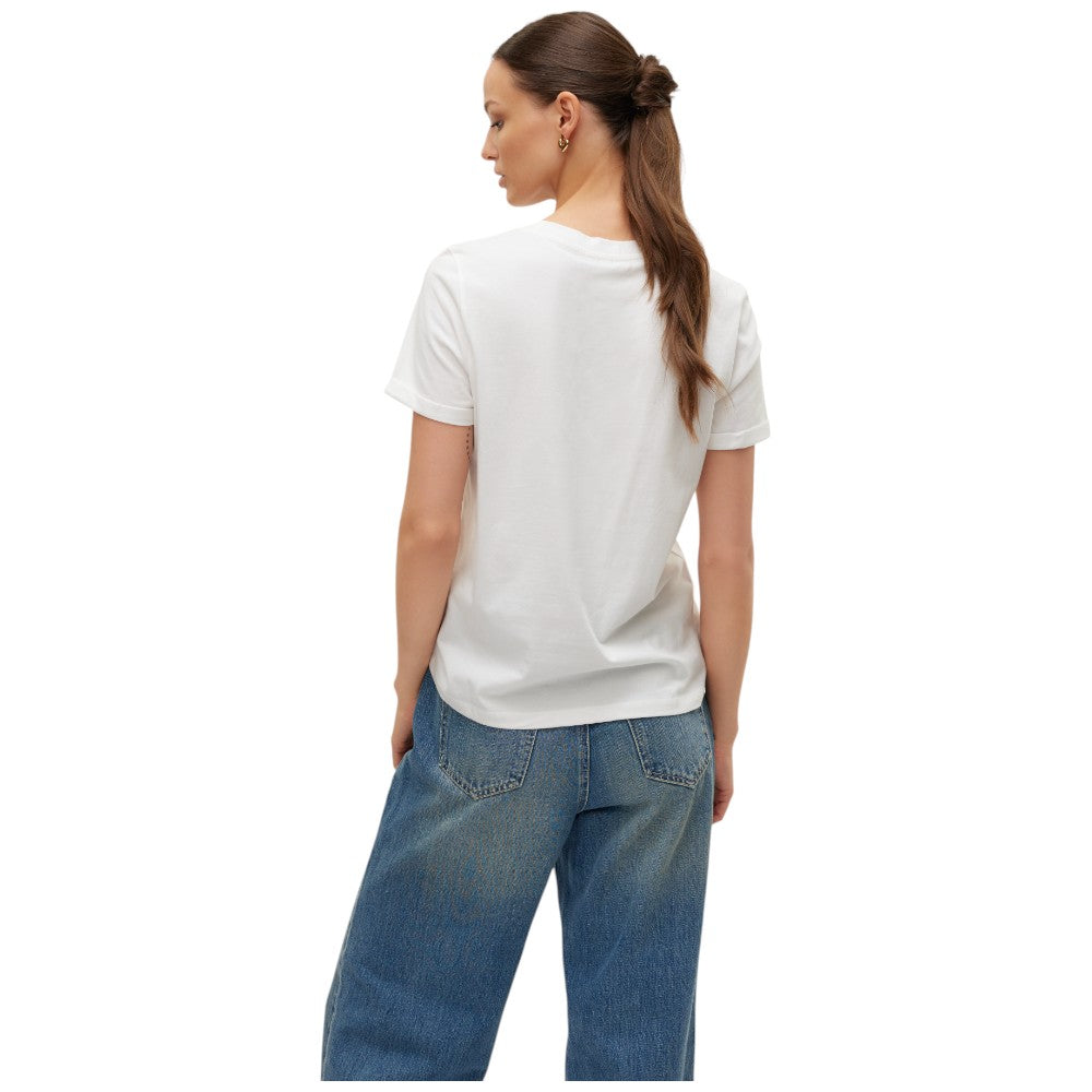 Vero Moda t-shirt bianca con stampa oro glitter art. Villa 10324551 T-shirt Vero Moda