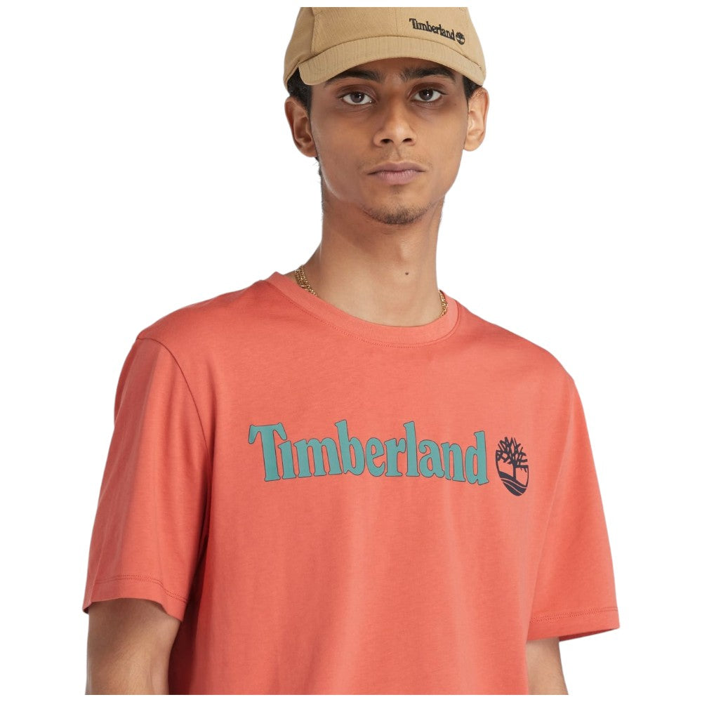 Timberland t-shirt arancione chiaro logo lineare TB0A5UPQEI4 T-shirt Timberland