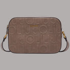 Borsa a tracolla Liu Jo in beige con logo embossed, dettaglio tracolla dorata