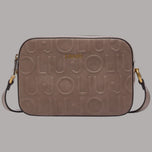 Borsa a tracolla Liu Jo in beige con logo embossed, dettaglio tracolla dorata