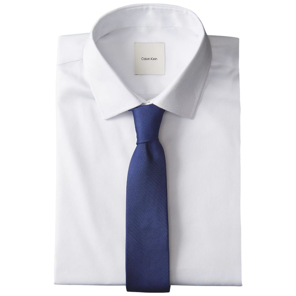 Calvin Klein cravatta blu 6,4 in misto seta CK2111E001400 Cravatte Calvin Klein