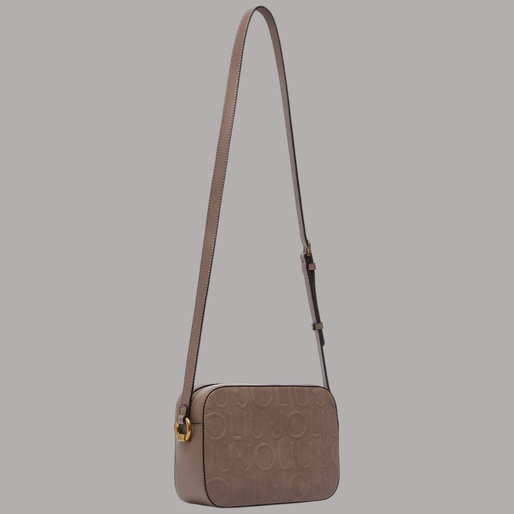 Borsa a tracolla Liu Jo con logo embossed in beige con tracolla regolabile