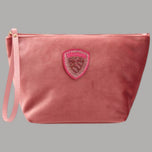 Beauty case pochette da donna Blauer rosa con Logo ricamato in rilievo