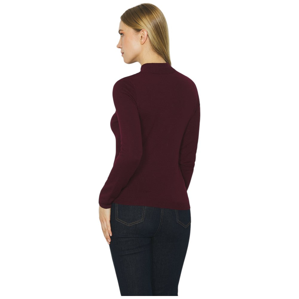 Relish pullover bordeaux con apertura Angiolina RDA2402054043 Maglieria Relish