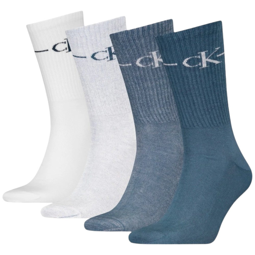 Calvin Klein Jeans pack 4 paia calzini bianchi blu 701229454003801 Calzini Calvin Klein Jeans