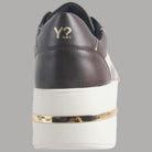 Sneakers da donna marroni con logo YNot e suola rialzata bianca