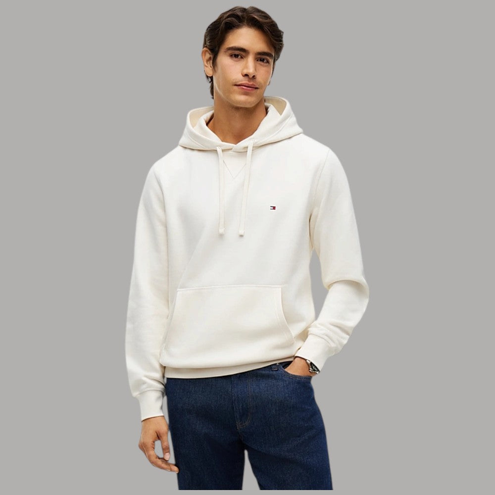 Felpa con cappuccio Tommy Hilfiger blu scuro con piccolo logo ricamato