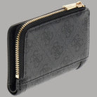 Portafoglio piccolo Guess Lindseu nero con chiusura zip