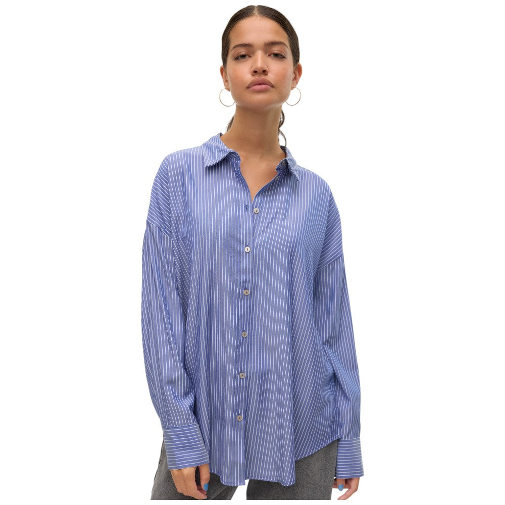 Vero Moda camicia oversize a righe blu Nora 10319825 Camicie Vero Moda