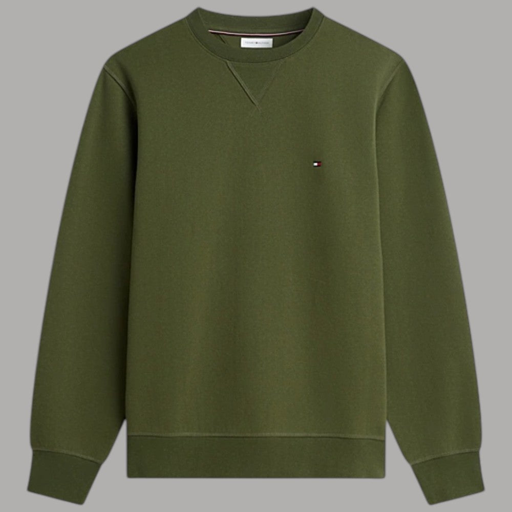 Felpa girocollo Tommy Hilfiger blu con piccolo logo sul petto