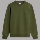 Felpa girocollo Tommy Hilfiger blu con piccolo logo sul petto
