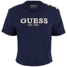 Guess t-shirt blu cropped washed logo W5GI15 K8FQ4 G7P1 T-shirt Guess
