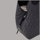 Borsa Liu Jo satchel in tessuto jacquard con dettaglio logo in metallo nero e manico con cerniera
