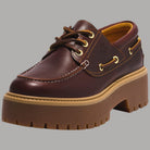 Scarpa da donna Timberland marrone con plateau Stone Street, dettagli con occhielli dorati