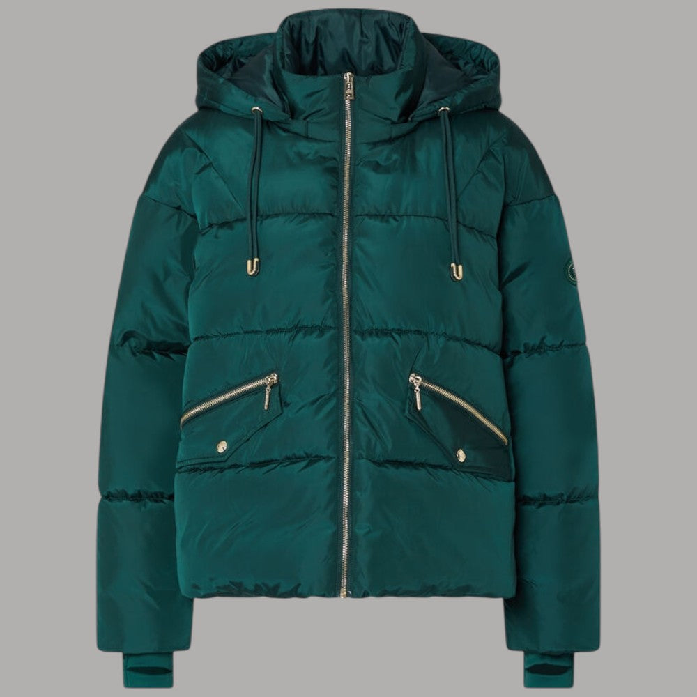 Giubbotto imbottito over size Liu Jo TF6006TS62A verde con zip, cappuccio e tasche con zip