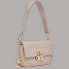 Borsa piccola Liu Jo Adiva crossbody beige con dettagli oro e logo embossato