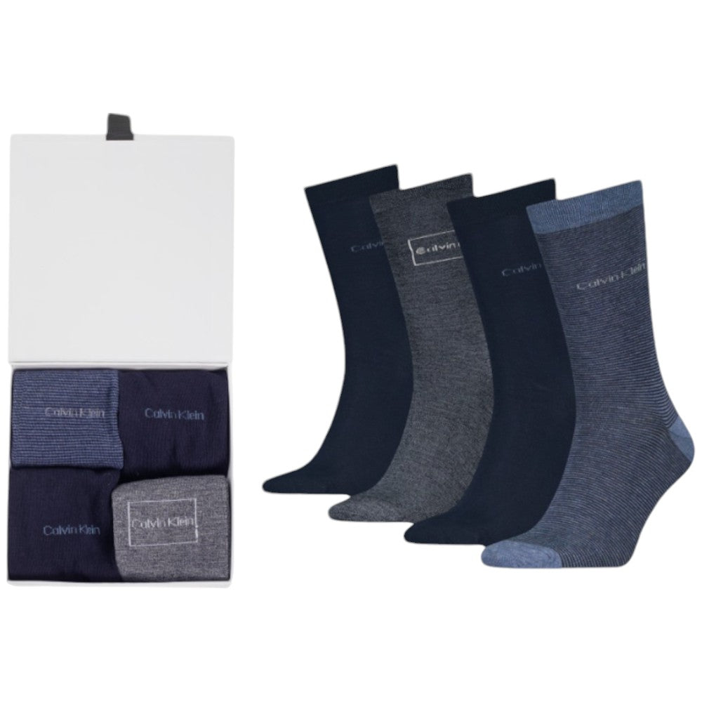 Calvin Klein pack 4 paia di calzini blu/grigio 701229430002801 Calzini Calvin Klein