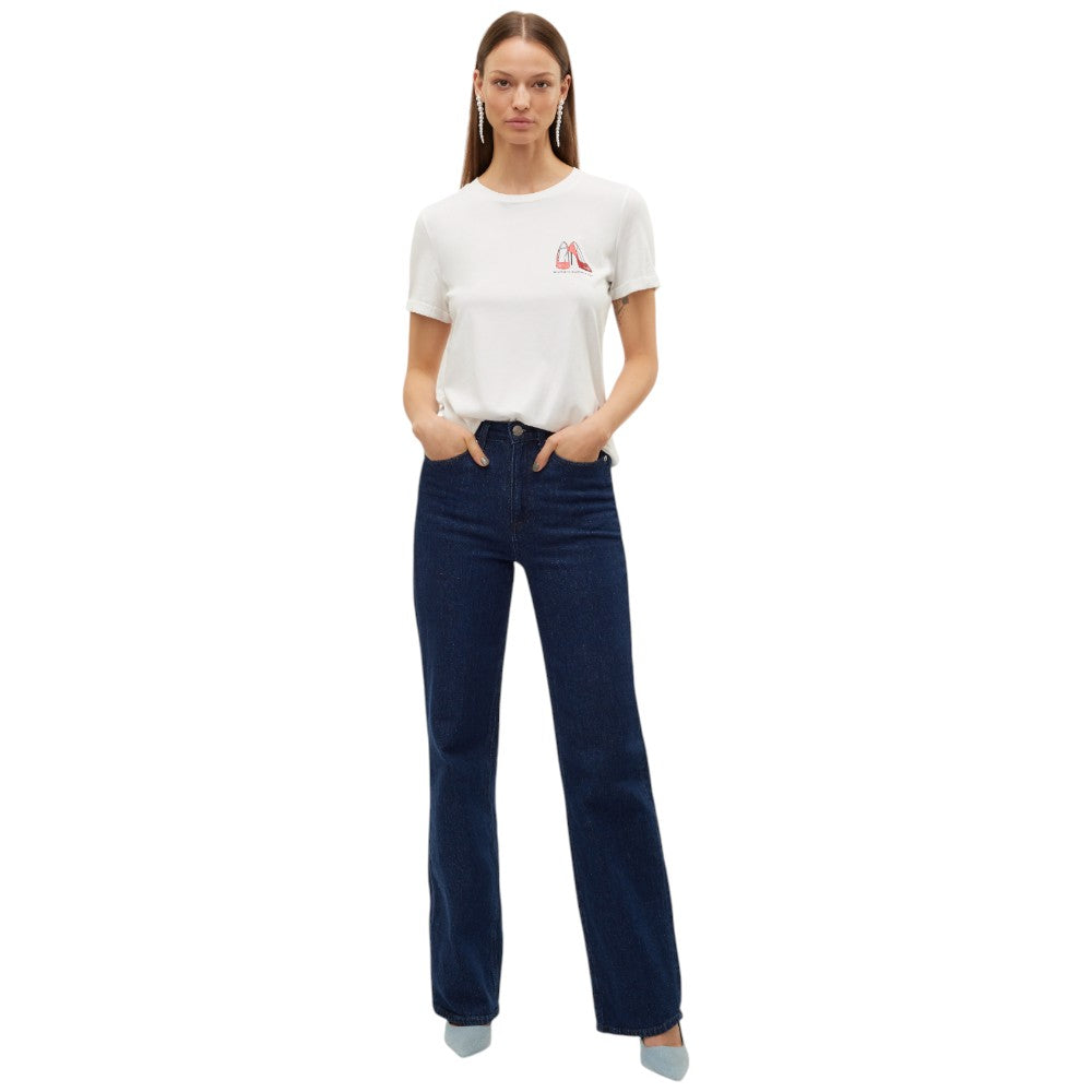 Vero Moda t-shirt bianca con stampa rossa glitter art. Villa 10324551 T-shirt Vero Moda