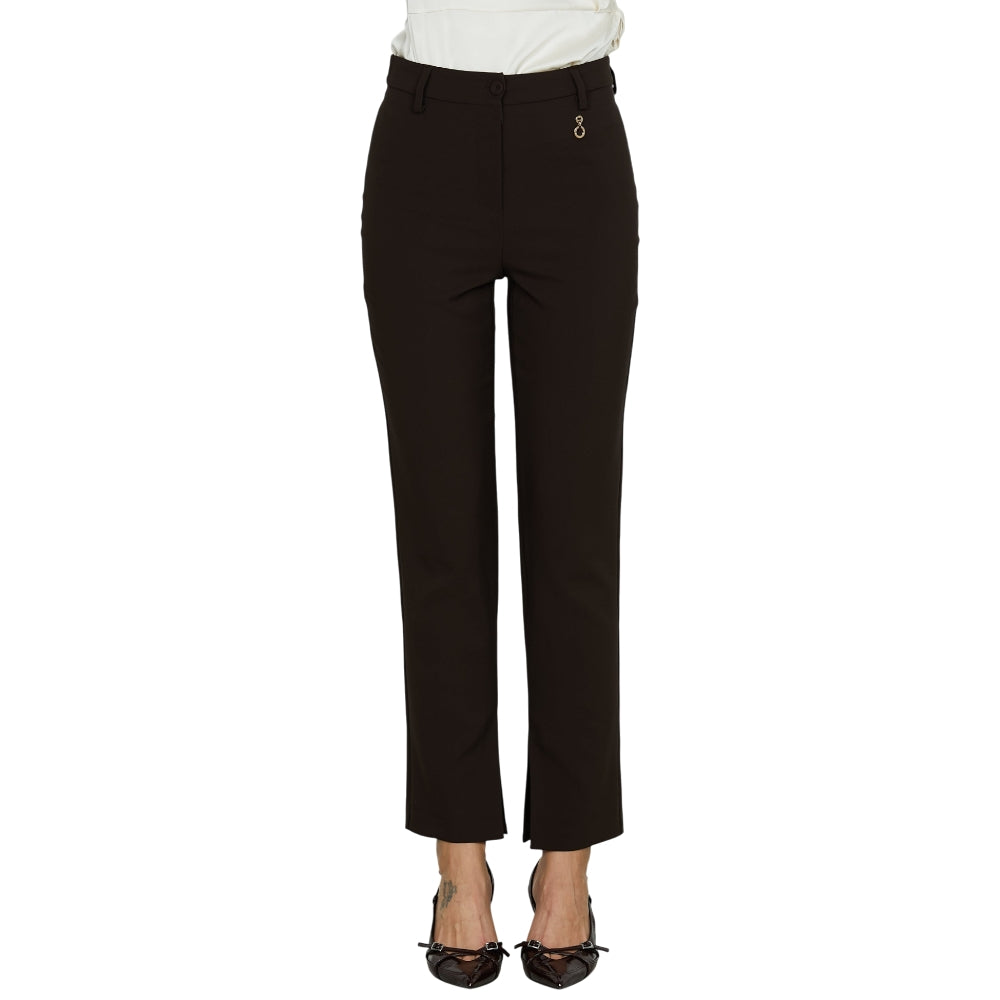 Relish pantalone marrone a sigaretta CISALINA RDA2507006050 Pantaloni Relish