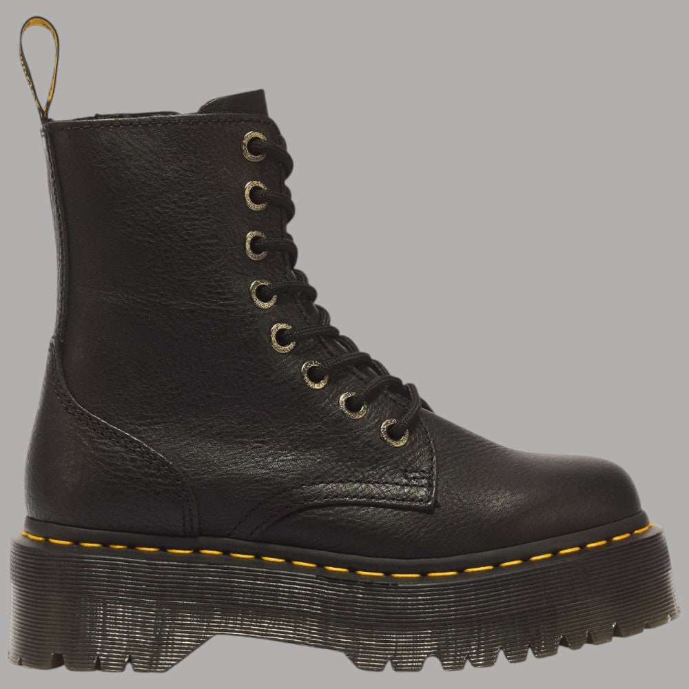 Stivali platform Dr Martens Jadon III in pelle Pisa neri con suola gialla