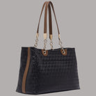 Borsa tote media Liu Jo in nero con dettagli in ematite e logo embossato