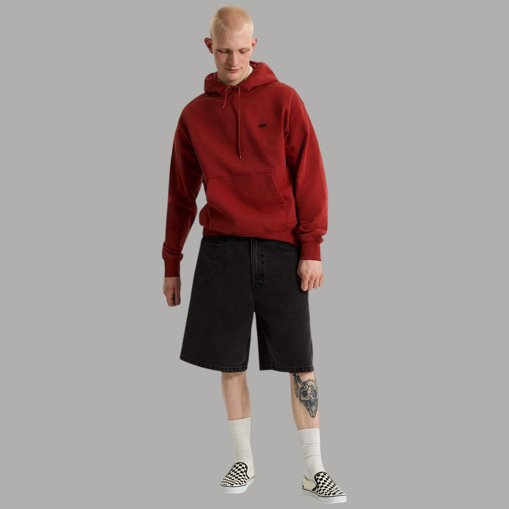 Felpa con cappuccio Vans rossa con cappuccio e tasca frontale, coulisse visibile