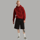 Felpa con cappuccio Vans rossa con cappuccio e tasca frontale, coulisse visibile
