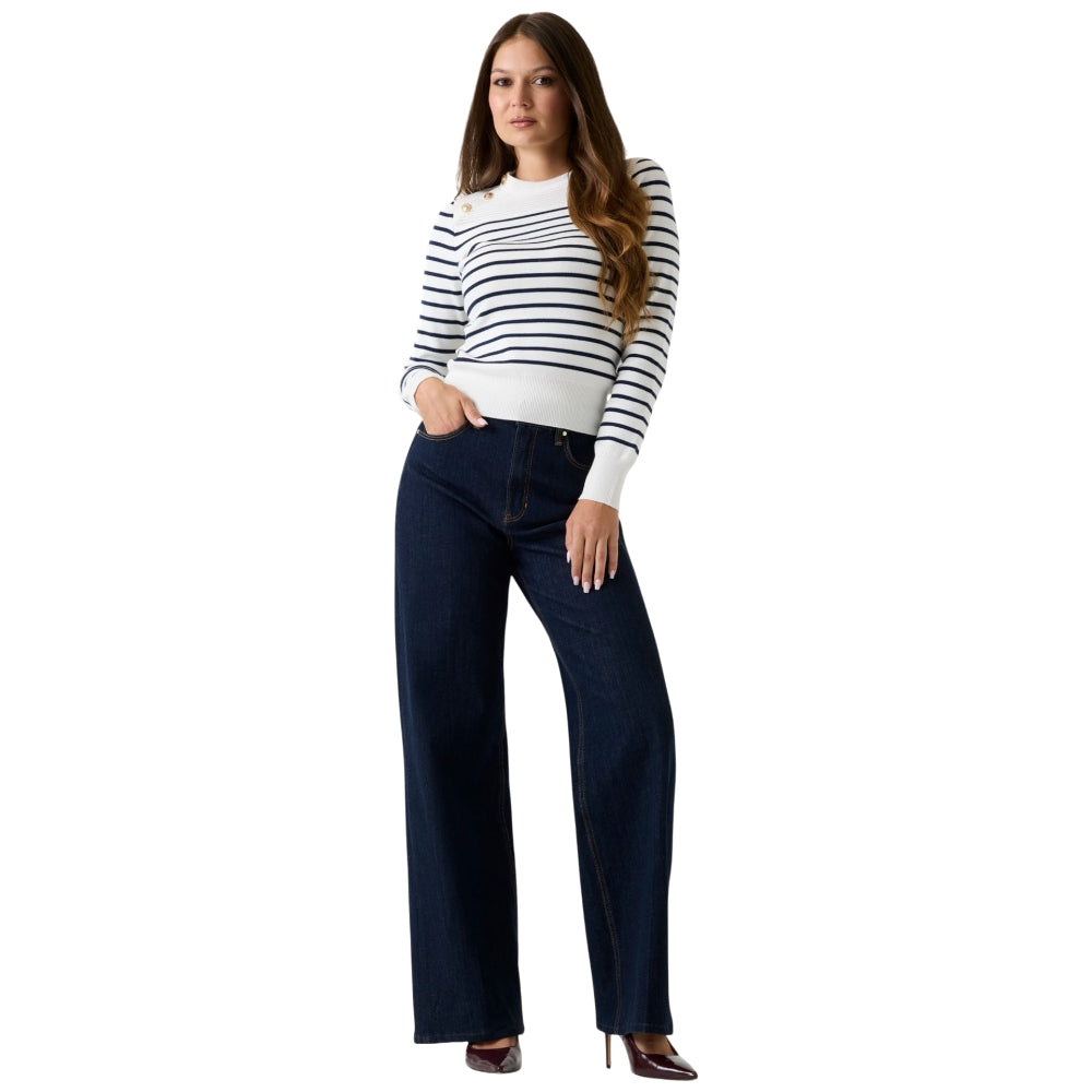 Guess maglione a righe bianco blu HELEN W5BR36Z0422S00J Guess
