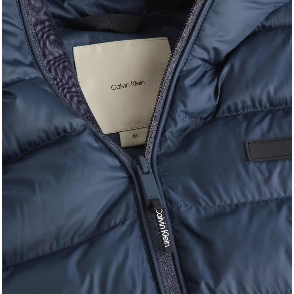 Calvin Klein piumino blu con cappuccio Puffer K10K113908PPK Giubbini Calvin Klein