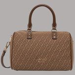 Borsa bauletto piccola Liu Jo naturale con motivo monogramma all-over e logo