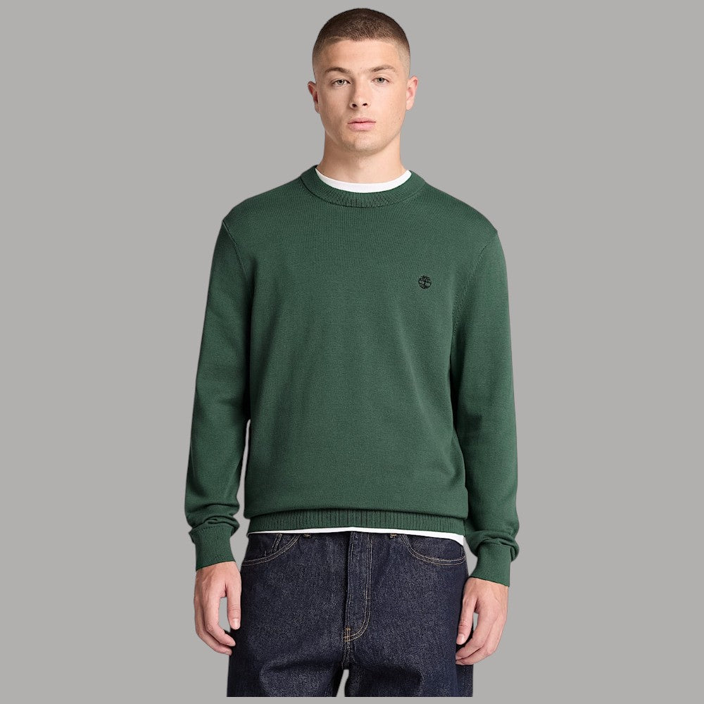 Maglione Timberland Williams River girocollo blu con logo ad albero