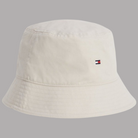 Cappello bucket beige Tommy Hilfiger con toppa bandiera sul lato