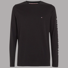 Maglia Tommy Hilfiger nera a maniche lunghe con logo sul petto