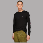 Maglia a maniche lunghe Tommy Hilfiger nera con logo sul petto