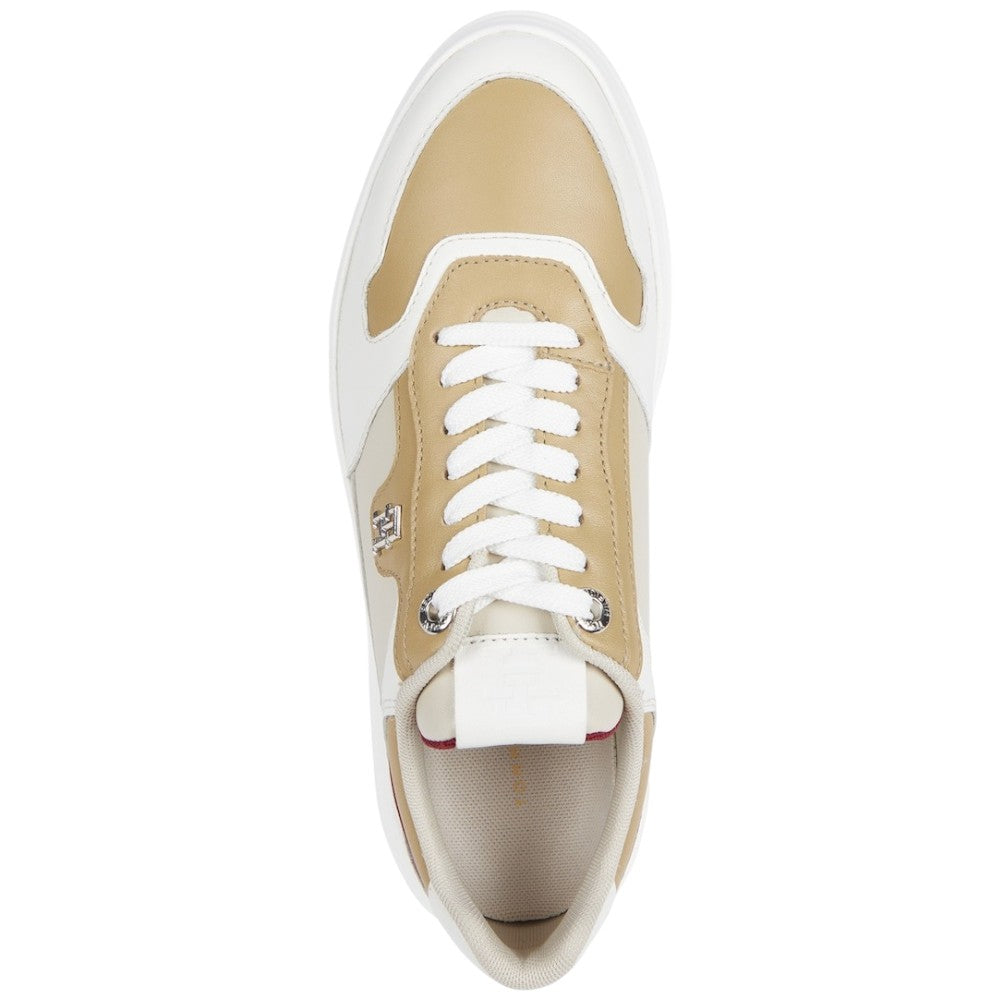 Tommy Hilfiger sneakers bianche/cuoio donna lux pointy court FW0FW07991 - Prodotti di Classe