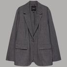 Blazer Vero Moda Texas in grigio con vestibilità loose fit, fantasia tono su tono e tasche frontali