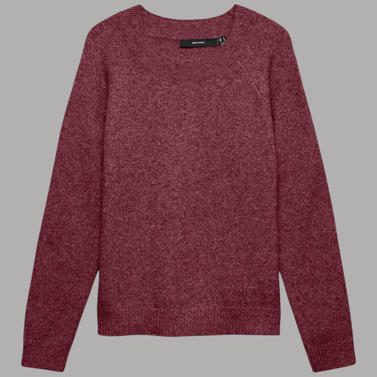 Vero Moda pullover Doffy rosso con collo paricollo maniche lunghe regular fit textured texture