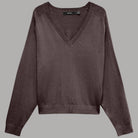 Vero Moda Pullover Holly Karis scollo V e polsini a coste in tessuto microtelato