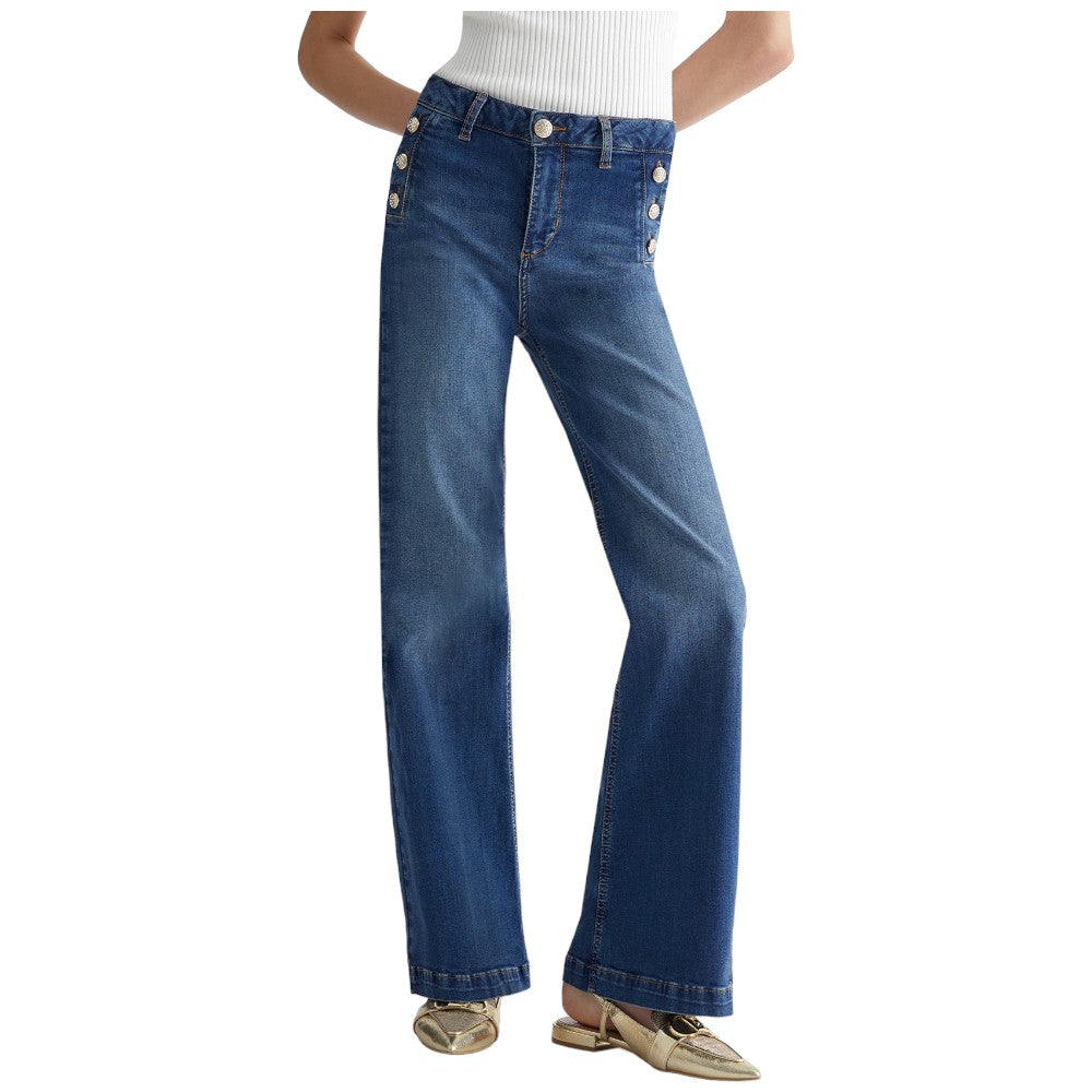 Liu Jo jeans Flare bottoni gioielli UA4131D4874 Jeans Liu Jo