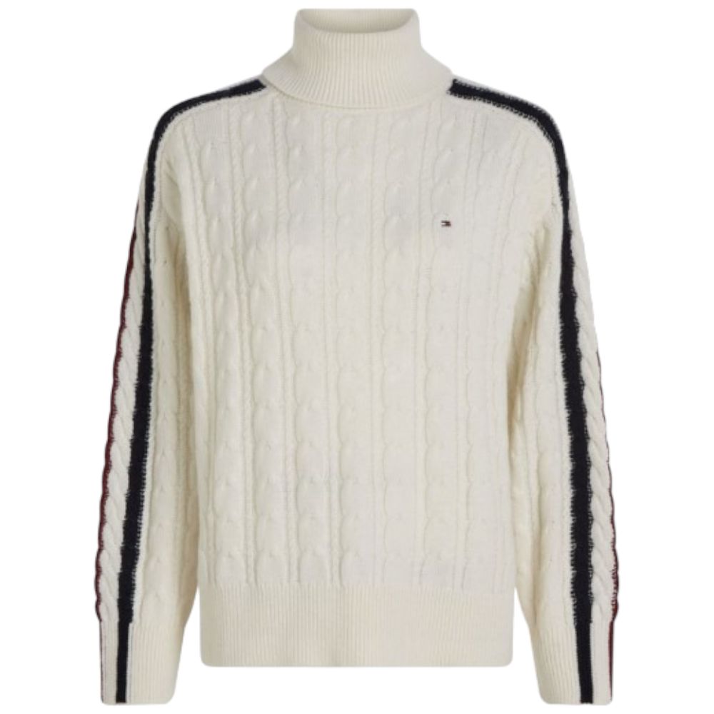 Tommy Hilfiger maglione bianco collo alto WW0WW40831 - Prodotti di Classe