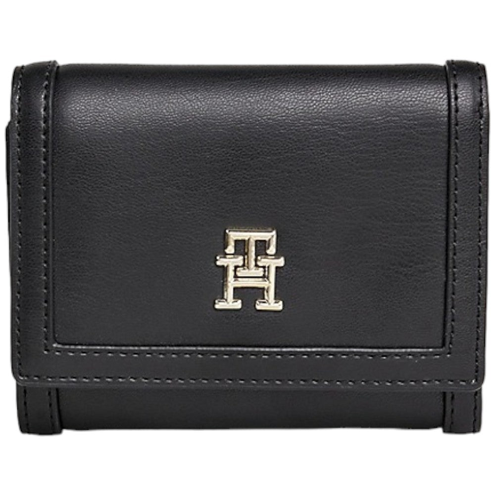 Tommy Hilfiger portafoglio nero flap medio AW0AW15746 Portafogli Tommy Hilfiger