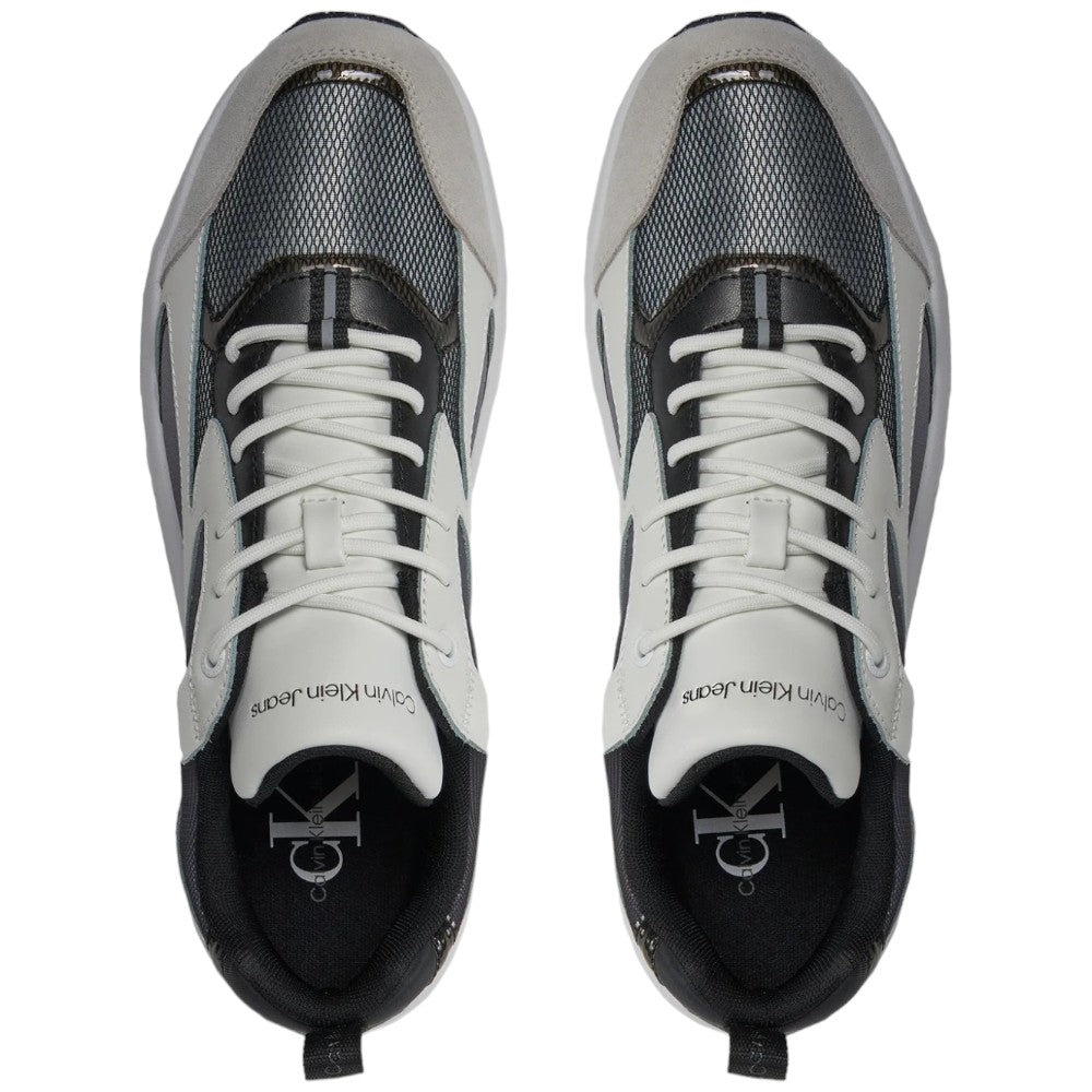 Calvin Klein Jeans sneakers bianche nere Retro Tennis YM0YM00877 - Prodotti di Classe