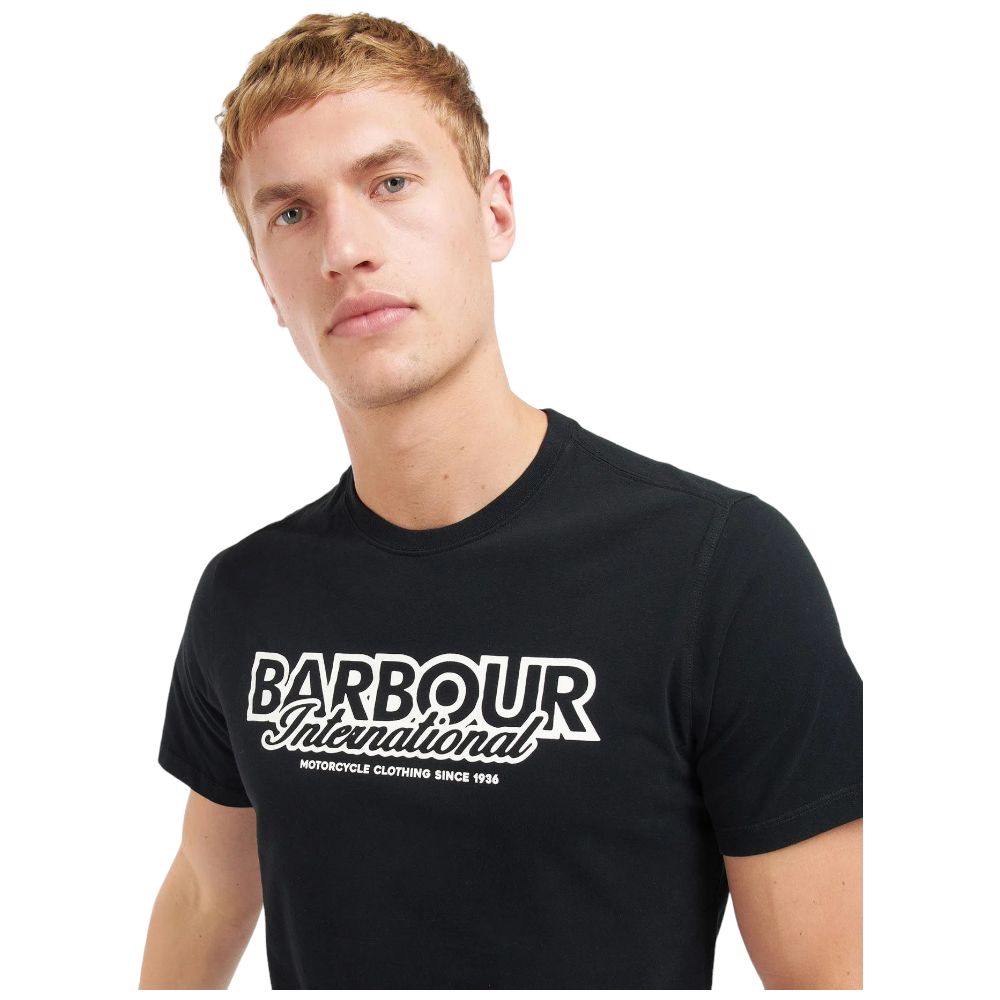 Barbour International T-shirt nera ROWLEY MTS1132 - Prodotti di Classe