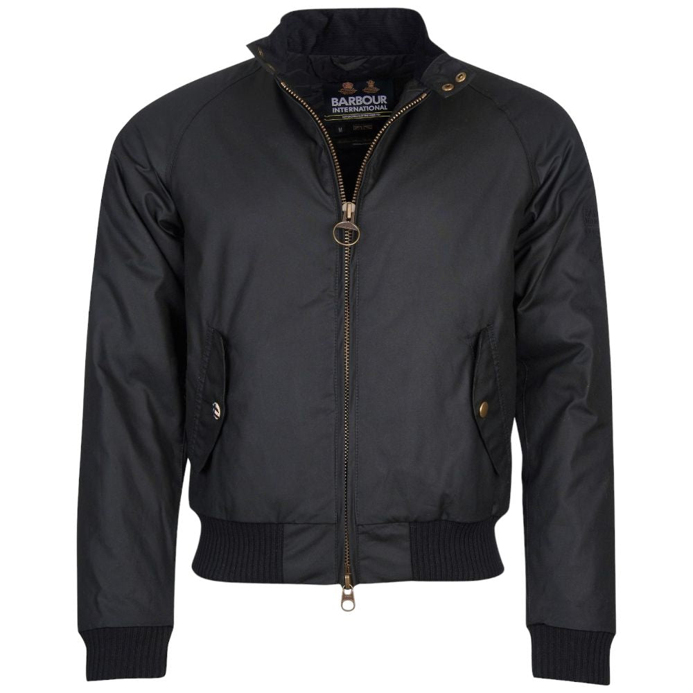 Barbour International giacca bomber Merchant Wax nera MWX0465 Giubbini Barbour International